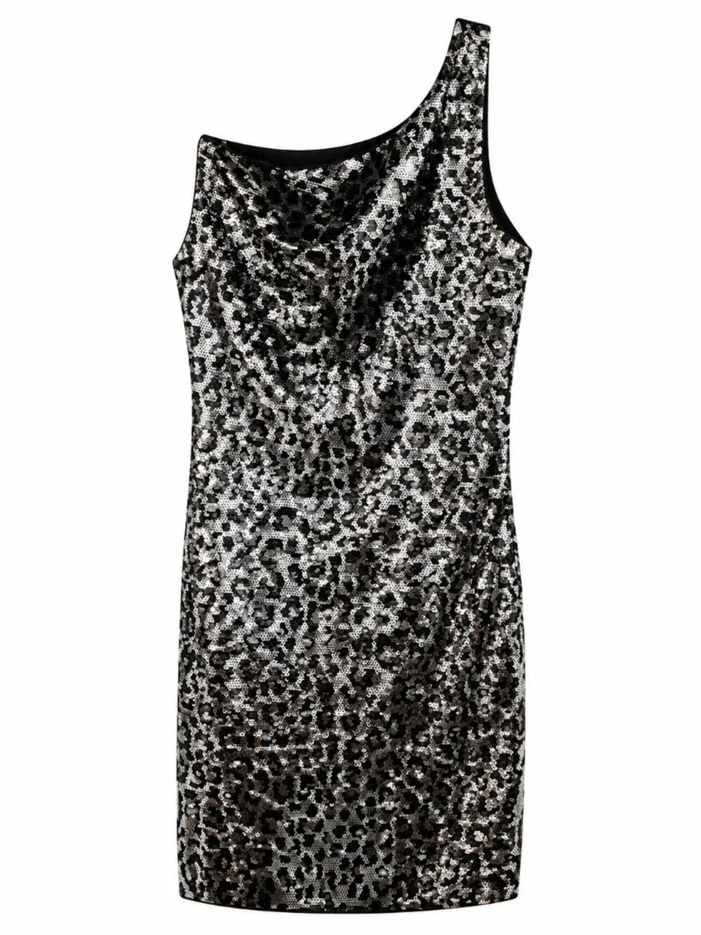 Michael Kors Leopard Sequin One Shoulder Mini Dress XXS NWT